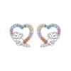 Luxury 925 Silver Pink Bowknot Stud Earrings Diamond Flower Heart Hoop Earrings for Women Sweet Fine Jewelry Gift