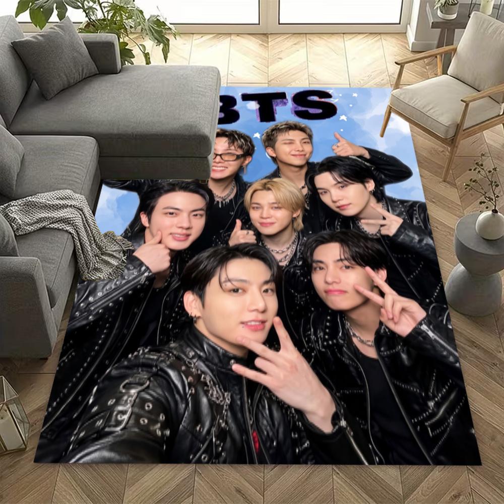 Bts Kpop Group Area Rug Design For Playrooms Kitchen Decorate Room Dormitory Antislip Carpet Anime Office Decor Best For Christmas