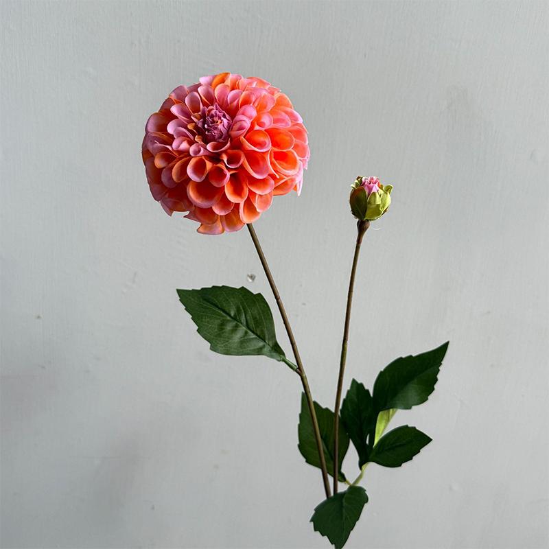 Artificial Moisturizing 2Head Dahlia Real Touch Flowers Bridal Bouquet Wedding Decoration Party Floral Home Decor Dahlia