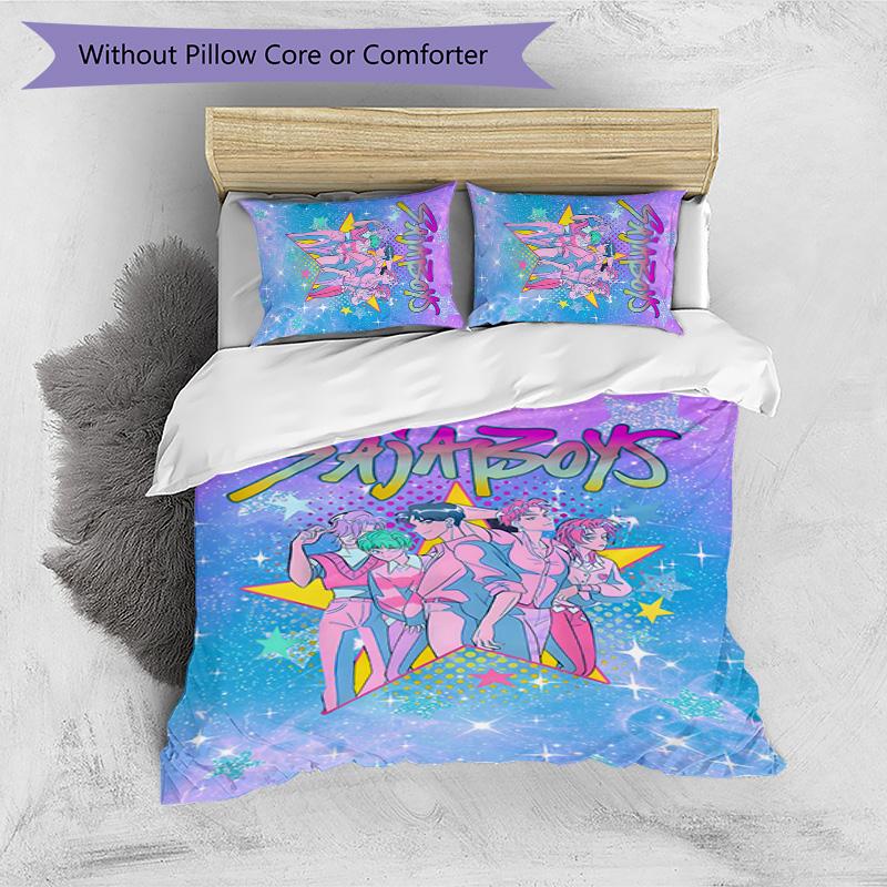 Kpop Demon Hunters Pattern Printed 3PCS Bedding Set, Soft Skin-Friendly Washable Duvet Cover & Pillowcases Set