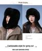 Women's Winter 2024 Plush Hat - Solid Color, Ear Protection, Windproof, Faux Fur Lei Feng Style