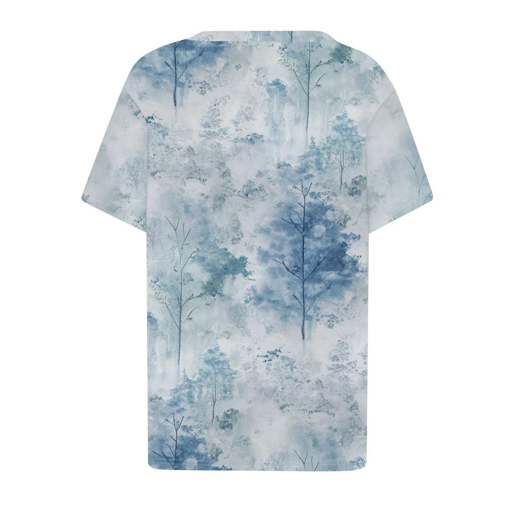 Women's Summer Fashion Casual Short Sleeve V Neck T-Shirt Tops