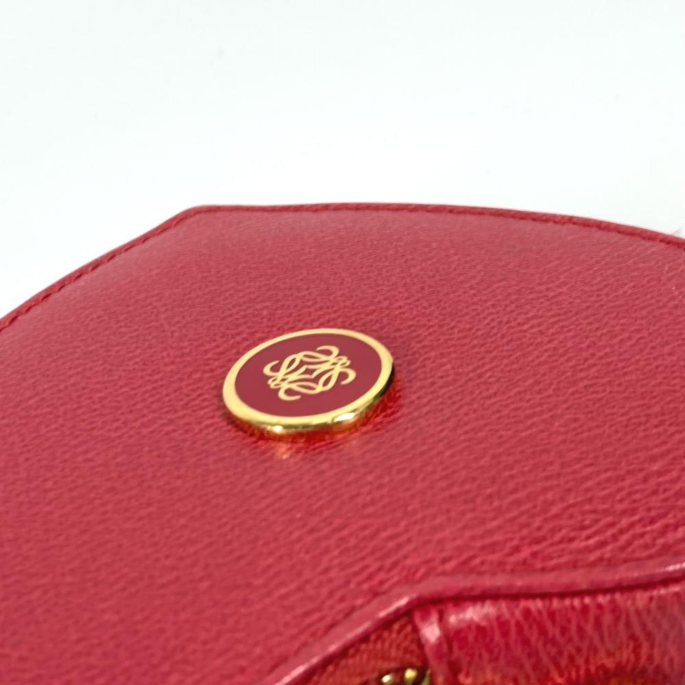 LOEWE Anagram logo heart Wallet Coin Compartment coin purse Leather Red