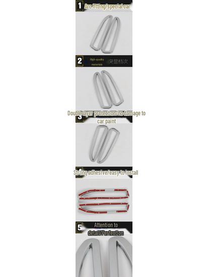 Lingzhi V5 Rear Fog Light Cover for Southeast 12 Models - Chrome Ring & Tailgate Sticker