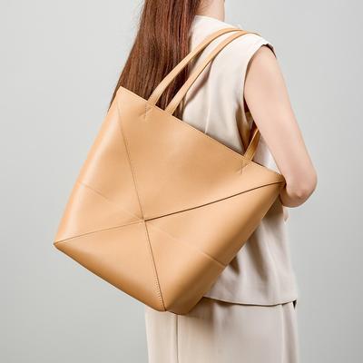 Tote Bag Folding Premium Sense Large Capacity Shoulder Handbag