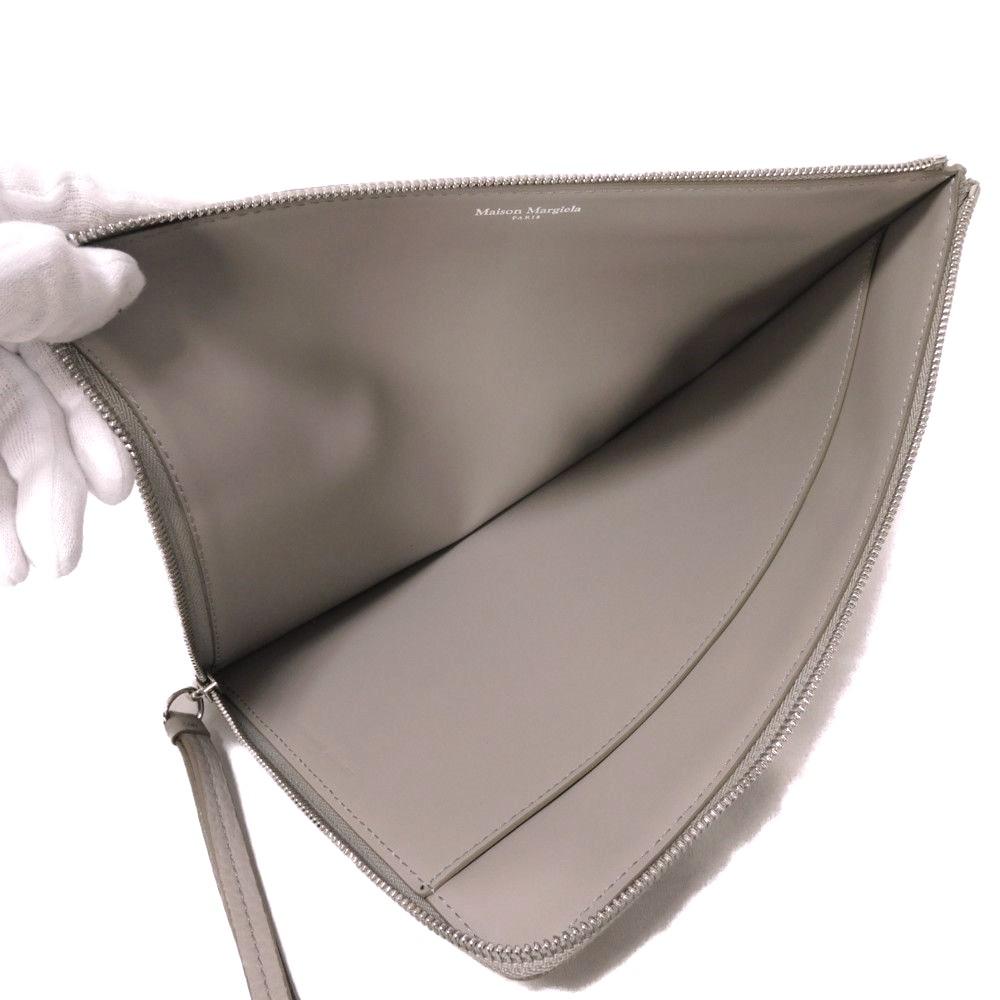Used Zip Strap Pouch (65992) SA1TT0004 P4746 T8135 7931 L-shaped Zipper Business Bag, 4 Stitches, Gray, Men's from