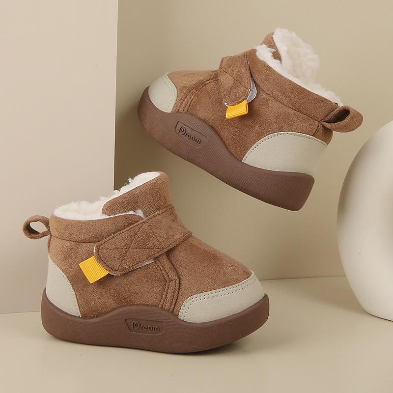 Velvet-Lined Winter Snow Boots for Infants, Soft Sole Non-Slip Shoes for Ages 1-4