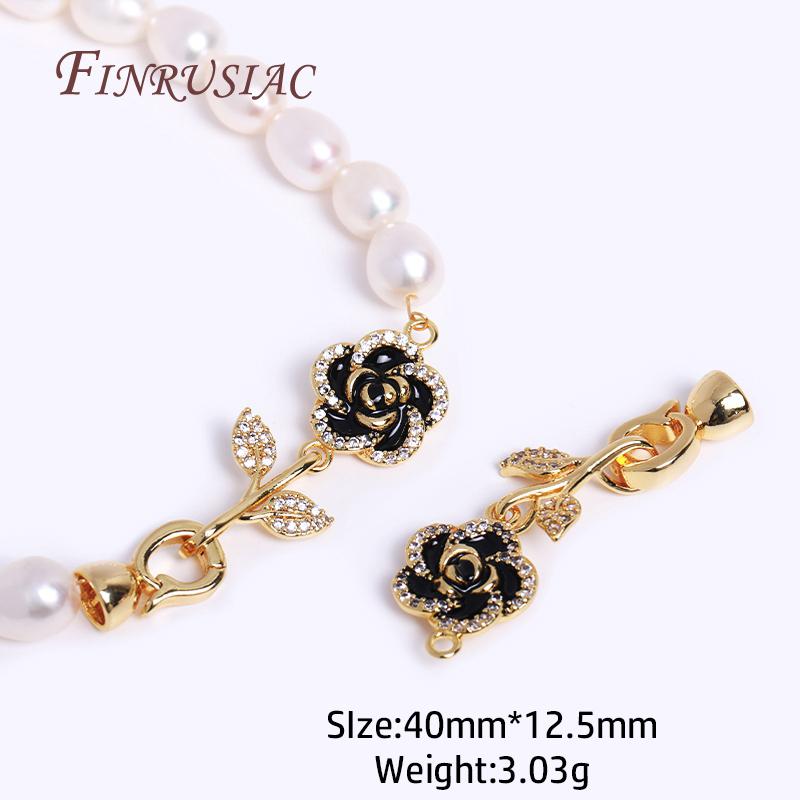 Inlaid Zircon Connector Bead Clasps Fastener DIY Jewelry Making,Classic 18K Gold Plated Pearl Clasps For Necklace Making