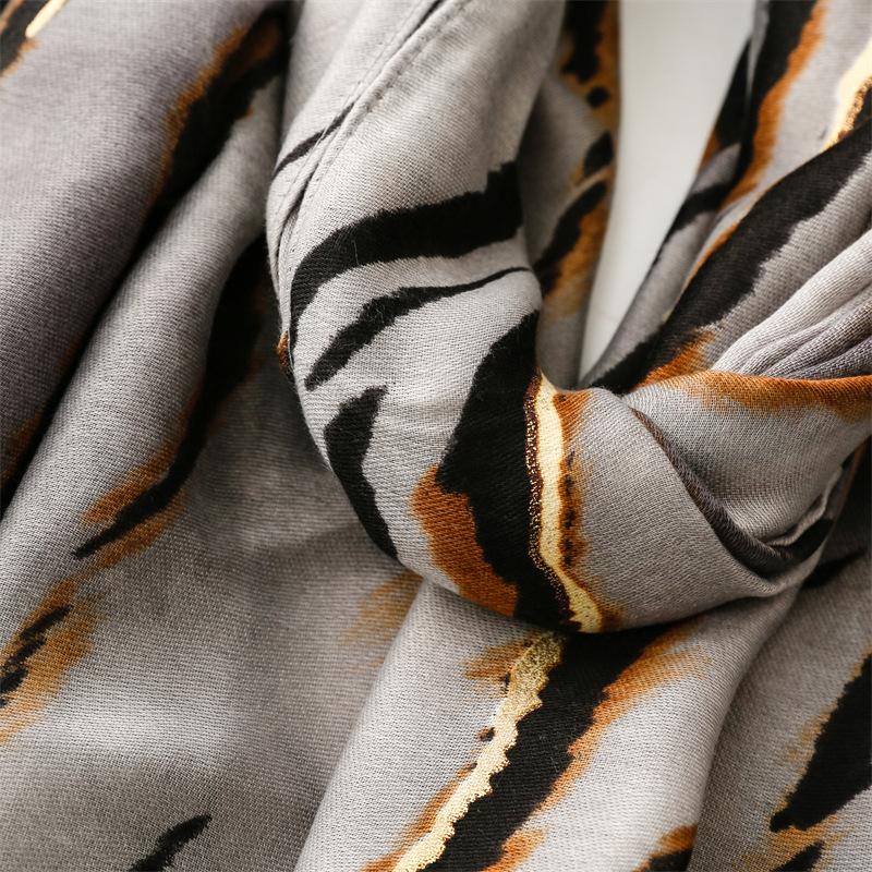 88*180cm Leopard Print Women Viscose Scarf Summer Beach Shawl Cotton Linen Feeling Tassel Pashmina Muslim Hijab Wrap Lady