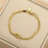 Cazador Trendy Double Snake Chain Necklace Women Stainless Steel Love Knot Clavicle Chain Choker  Gold Color Jewelry Gift 2026