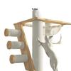 Solid Oak Cat Tree with Wall-Mounted Space Capsule Bed