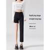 Petite High Waist Slimming Black Cropped Straight Leg Jeans for Women - Early Spring 2025 Collection