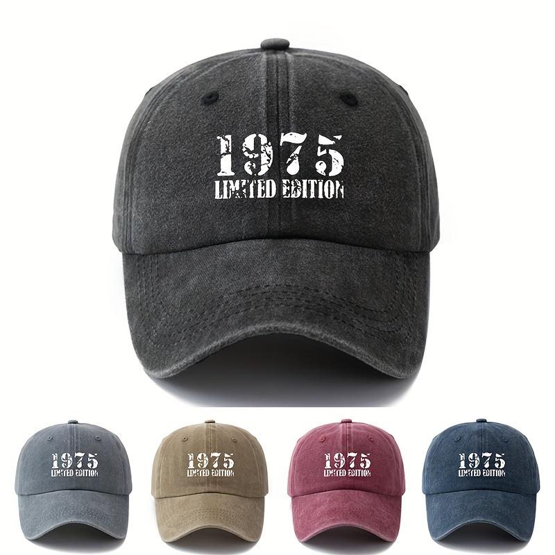 Unisex Baseballová čepice s potiskem písmen 1975 LIMITOVANÁ EDICE Kšiltovka se zakřiveným okrajem Vypraná Retro Outdoorová Lehká Kšiltovka