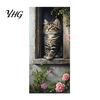 Decorative Adhesive for Household Bins Cartoon Animal Trash Can Sticker, Colorful Self-Adhesive PVC Decal, Waterproof Cute Fun Home Decor Cans Cat Dog
