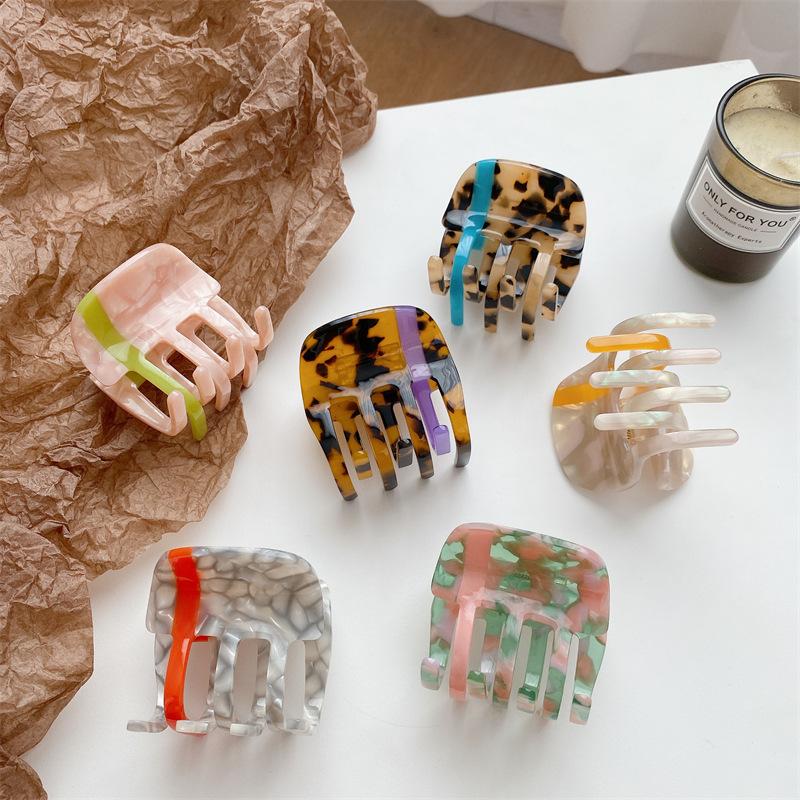 Pattern Geometric Trendy Acetate Hair Claw For Women Fresh And Aesthetic Sweet