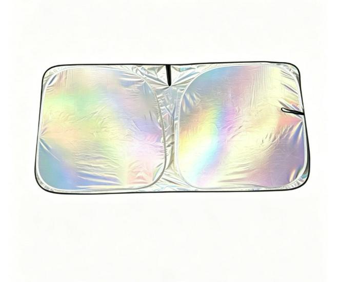 Titanium Silver Foldable Automotive Windshield Sunshade with Heat Insulation and UV Protection