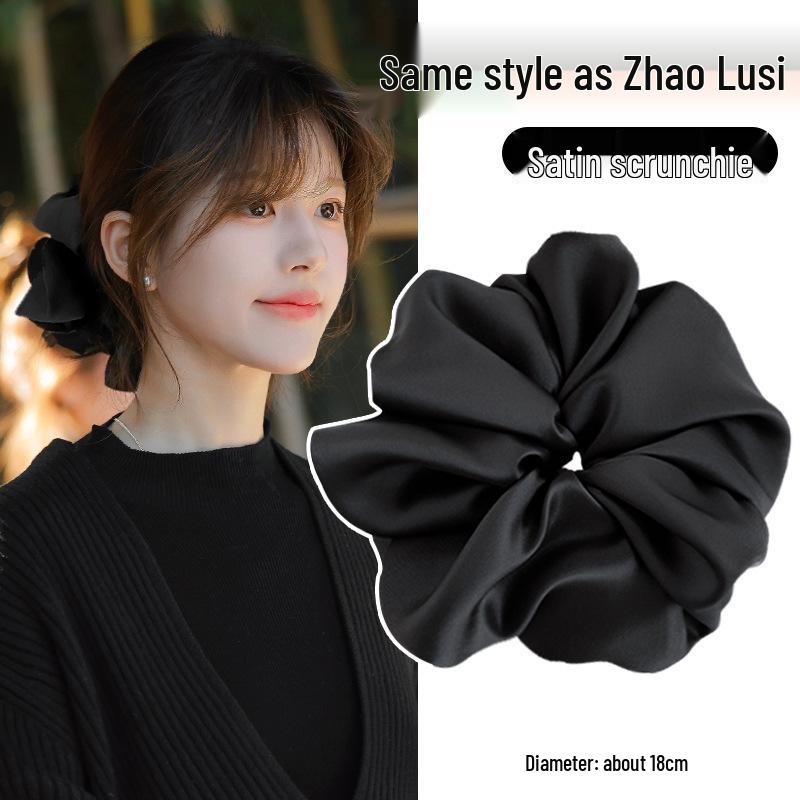 Zhao Lusi-Inspired Satin Long Korean Hair Tie for Women