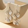 Leaf Stylish Silver Earrings Modern Alloy Chic Feminine Jewelry For Women