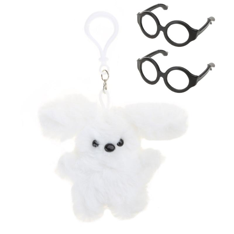 

Pilot Long-Haired Rabbit Animal Cute Dolls Bag Keychain Plush Keys Chain Ring Backpack Pendant for Birthday Party Gift