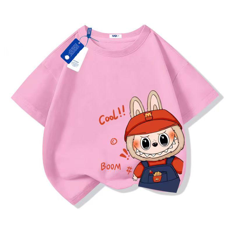 LABUBU Child Casual 3D Print Cartoon Anime Kids T-Shirt Summer Short Sleeve Tee Girl Boy T-Shirt Tops