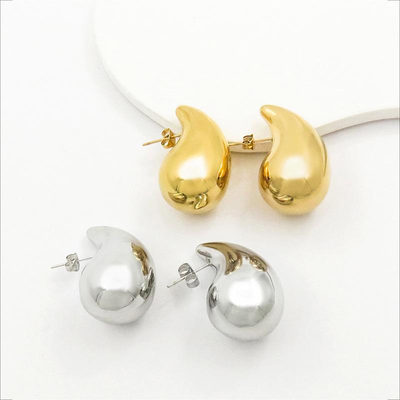 Golden Water Drop Earrings Niche High-end Design Earrings Unique Temperament Earrings