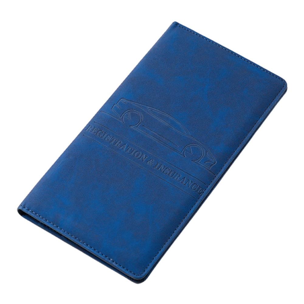 

Creative Multifunctional Certificate Package Card PU Solid Color Card Holder Car Document Holder Travel Accessories темно-синий