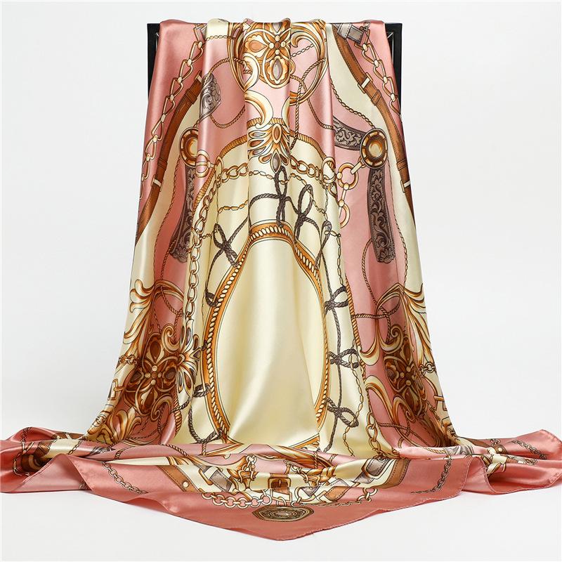 90 * 90 cm Nový hedvábný šátek Dámský jarní a letní dekorativní šátek Cestovní šátek na opalování Podzimní a zimní šátek Tenká edice