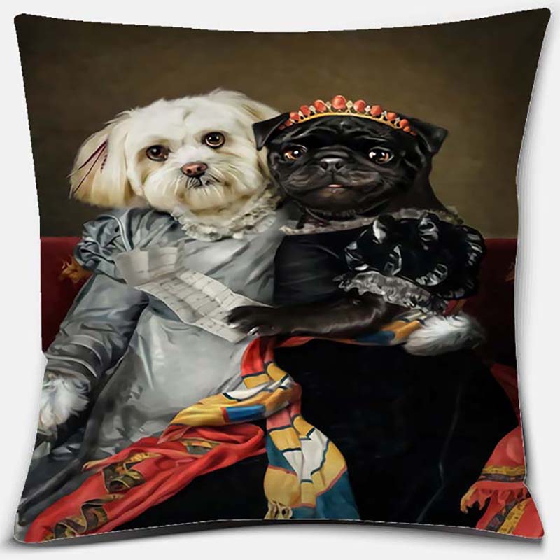 Seria portretów psów Wzór Poszewka na poduszkę Kwadratowa Dekoracja domu i biura