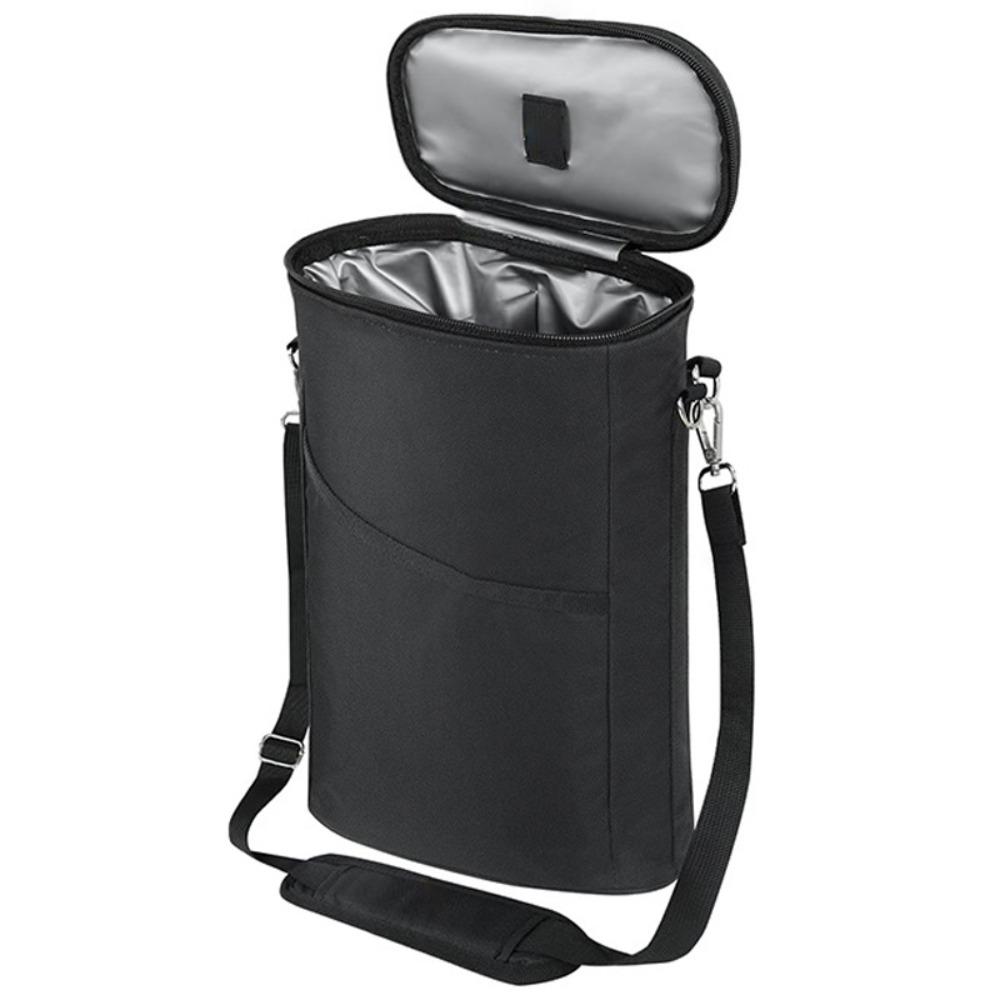 

Leakproof Wine Carrier Insulated Wine Gift Tote Double Zipper Wine Cooler Bag Wine Tasting чорний