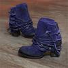 Style européen et américain nouvelle mode d'hiver talons hauts bout rond fermeture éclair arrière bottines mode rétro