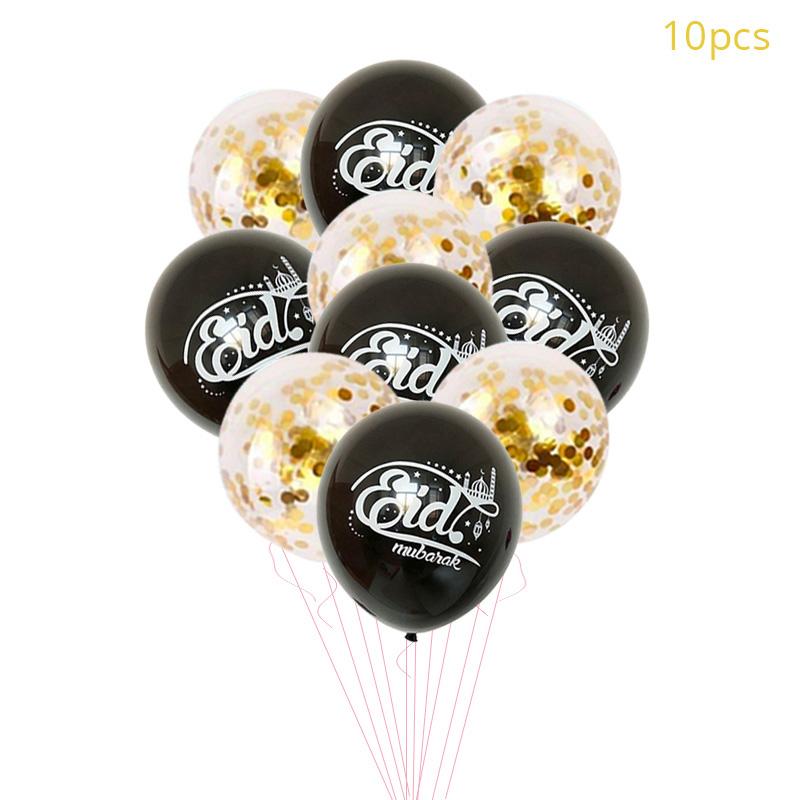 

EID Mubarak Decor Black Gold Бантинг Гирлянда Баннер С Воздушными Шарами EID Праздничные Принадлежности Счастливого Рамадана Домашние Украшения для вечеринки Eid