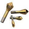 4pc High-speed Steel Titanium Plated Oblique Hole Chamferer Internal Chip Removal Chamfering Deburring and Spot Facer Set
