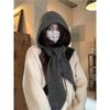 Contains wool fashionable retro balaclava hat women's autumn and winter warm hat scarf integrated new 2025