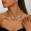 Vintage court style gold-plated alloy short necklace & earrings set for women