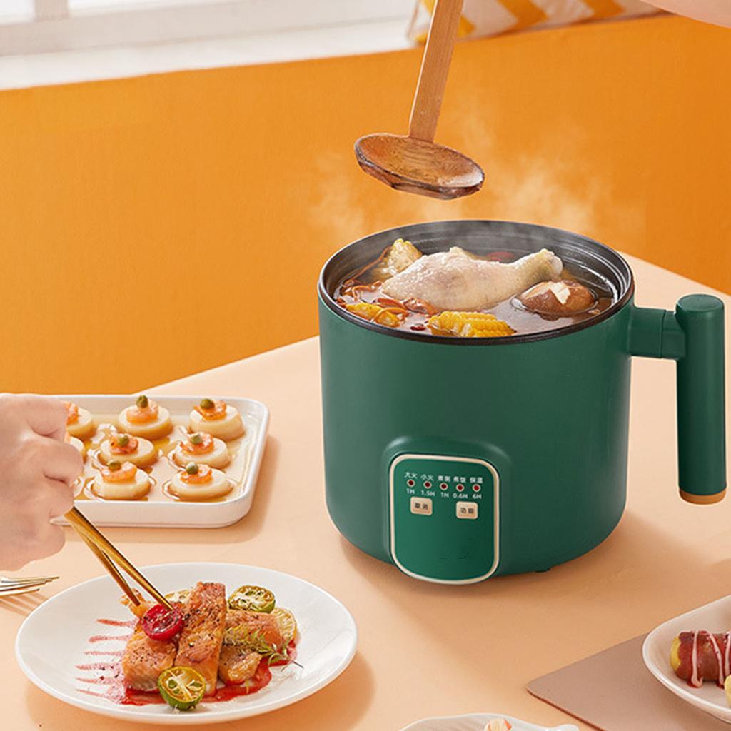 Electric Hot Pot 1.8L Mini Multifunction Electric Noodle Cooker with Handle for Home Dorm Office