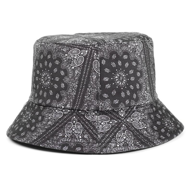 Unisex Trendy Versatile Sunshade Bucket Hat with Cashew Flower,Double-sided Sun Hat for Outdoor Vacation Travel