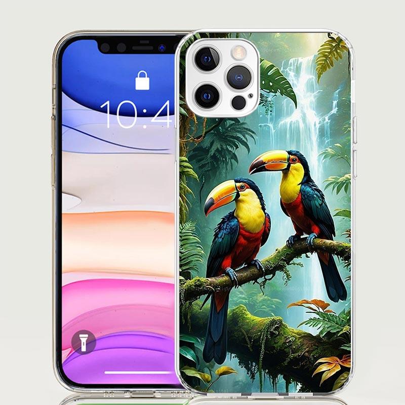 Tropical Toucan Phone Case For iPhone 17 Air 16 15 Plus 11 14 Pro Max 13 Mini 12 7 8 + SE Pattern Art Customized Cover 17 Air 16