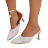 Fashion New Style Popular Summer Concise Pointed Toe Women Slippers Fashion Thin Low Heels Party Pumps Mules Slide Shoes Zapatos Mujer
