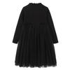Girls Long Sleeve Dress Toddler Teen Princess Fall Winter Mesh Solid Color Soft Fabric Kids Over 4 Years Old