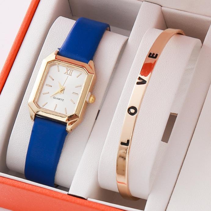 Authentic Luxury High-End Gold Three-Piece Jewelry Set Fashionable Valentine'S Day European And American Full Diamond Jewelry Watch
