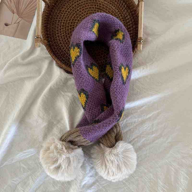 Children'S Warm Cross Scarf, Knitted Thickened Cold-Proof Neck Scarf, Men'S And Women'S Foreign Scarf