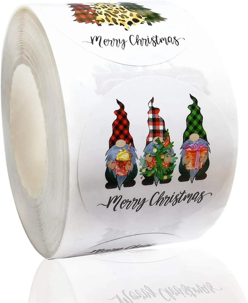 500pcs/roll 1.5inch Santa Claus Merry Christmas Stickers Gift Sealing Label Holiday Decor Baking Envelope Cute Stationery
