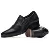 Zapatos para Hombre de Cuero 100% Genuino para Aumentar la Altura 6cm Moda Negocios Fiesta Zapatos Marca Calzado Masculino Negro Puro