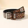 Leopard Print Heavy Metal Belt Punk Women's Belts Trend Jeans Belt  Fashion Decoration