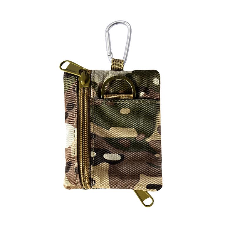 Outdoor Tactical Mini Coin & Key Canvas Pouch with Zipper
