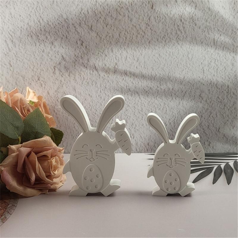 Bunnies Statue Silicone Candle Molds for Candle Soap Home Decoration Animal Shape Silicone Candle Molds for Epoxy Resin