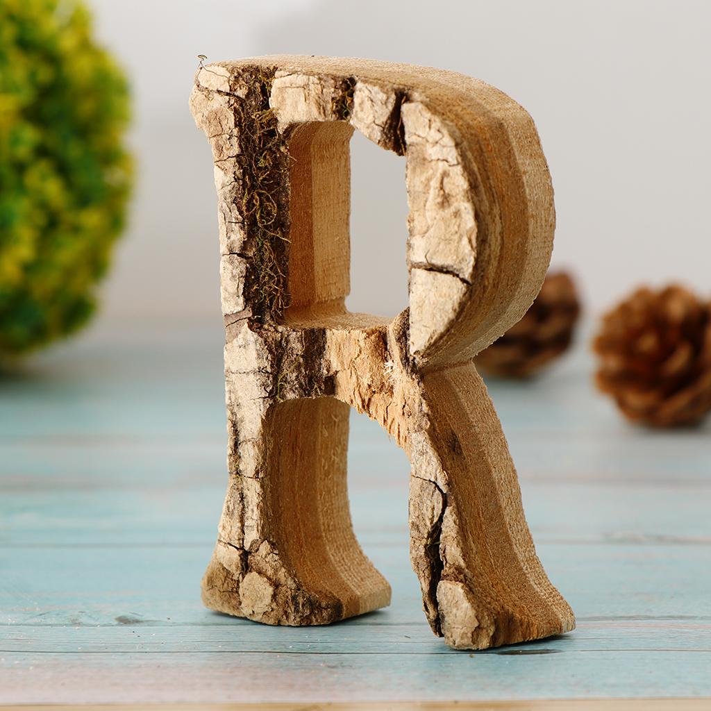 Handcraved Drevené písmená Čísla dverí Abeceda Písmeno Plávajúce meno