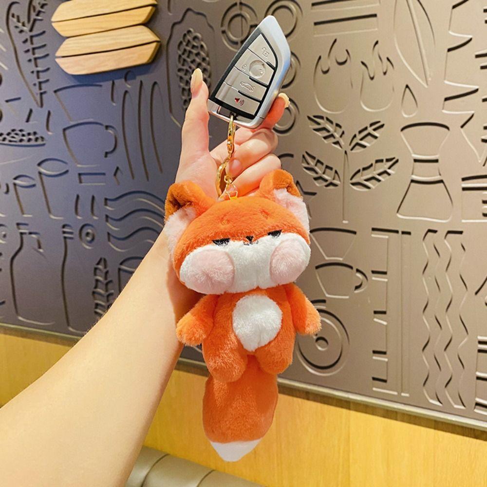 Soft Cute Mouth Toot Plush Key Chain Big Tail Cartoon Big Tail Doll Pendant  Car Hanging