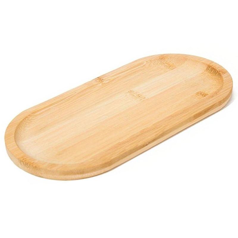 JJTZ Bamboo Oval Tray Taca do przechowywania w toalecie, organizery na blaty w salonie na drobne rzeczy