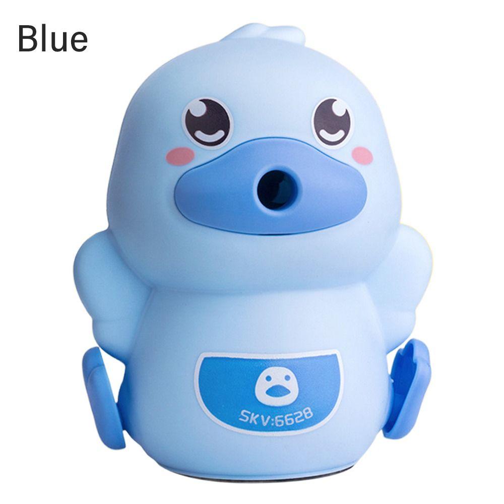 

Точилка для карандашей в форме утки, механический инструмент с ручным приводом, предотвращающий застревание грифеля, для студентов синий